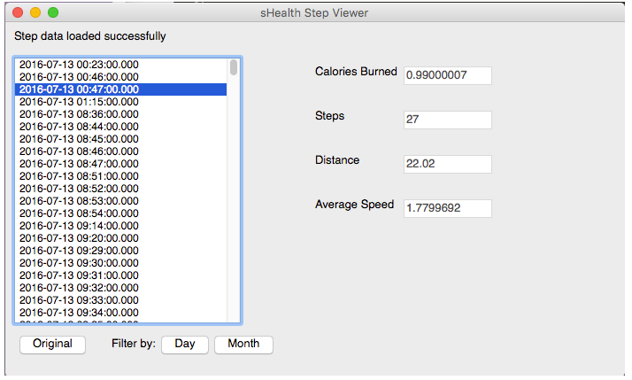 SHealth Parser